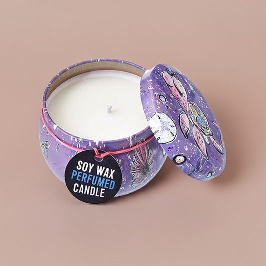 Art Tin Scented Candle: Rasberry