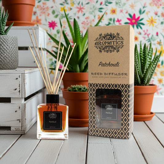 Patchouli Reed Diffuser: Sweet Earthy Aroma - 200ml