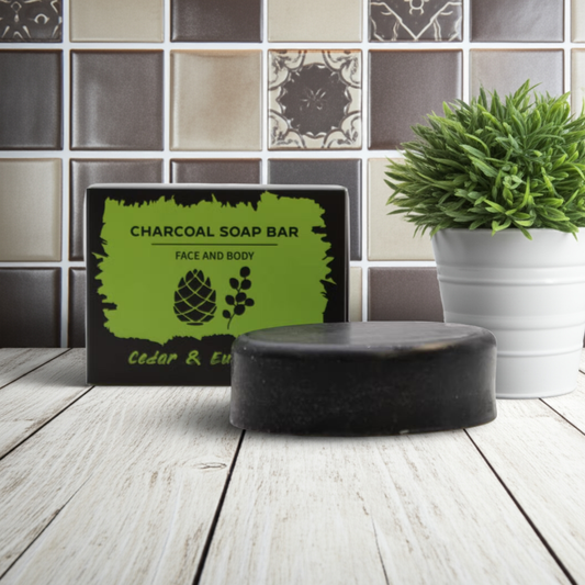 Eucalyptus & Cedarwood Charcoal Soap - 85g - Bath & Soak