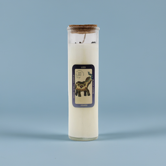 Magic Spell Candle: Luck - Black Agate