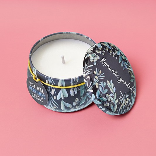 Art Tin Scented Candle: Tea & Rose