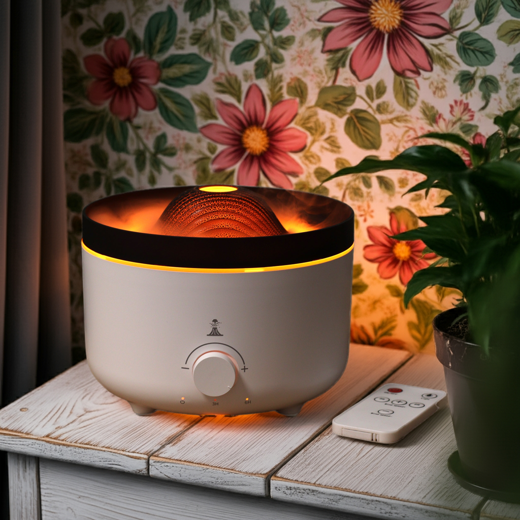 Volcano Aroma Diffuser: Flame & Mist Effects - 560ml Tank