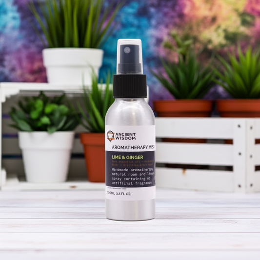 Lime & Ginger Room Spray: Mood Boosting Essential Oil Mist - 100ml - Bath & Soak