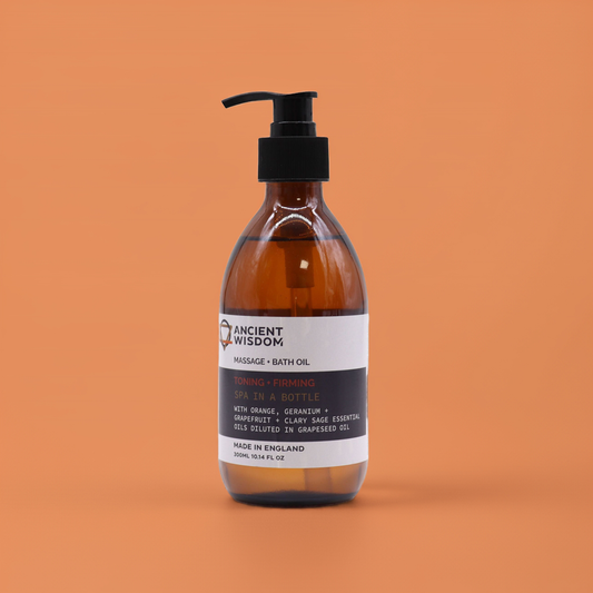 Orange, Geranium, Grapefruit + Clary Sage Massage Oil: Toning & Firming - 300ml