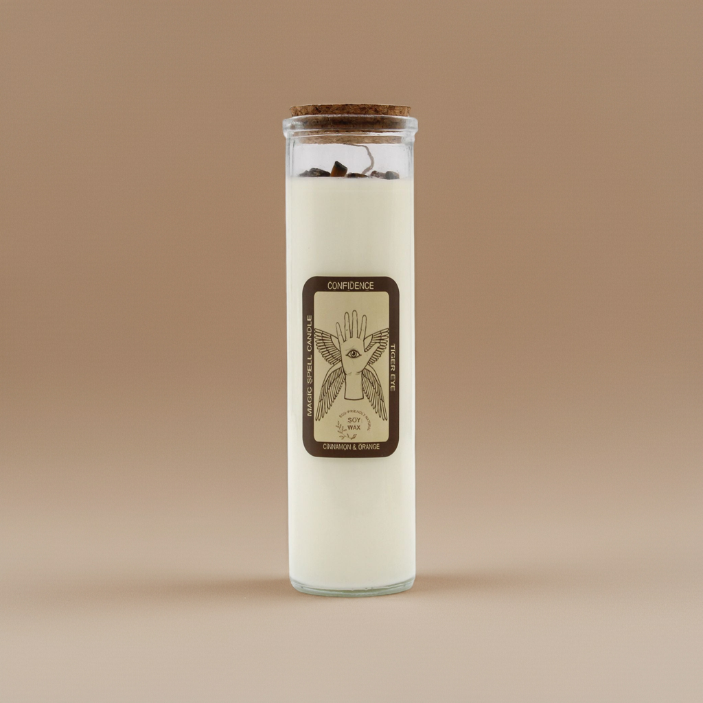 Magic Spell Candle: Confidence - Tiger Eye