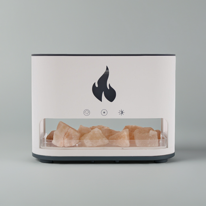 White Blaze Aroma Diffuser - Himalayan Salts & Flame Effect