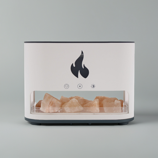 White Blaze Aroma Diffuser - Himalayan Salts & Flame Effect