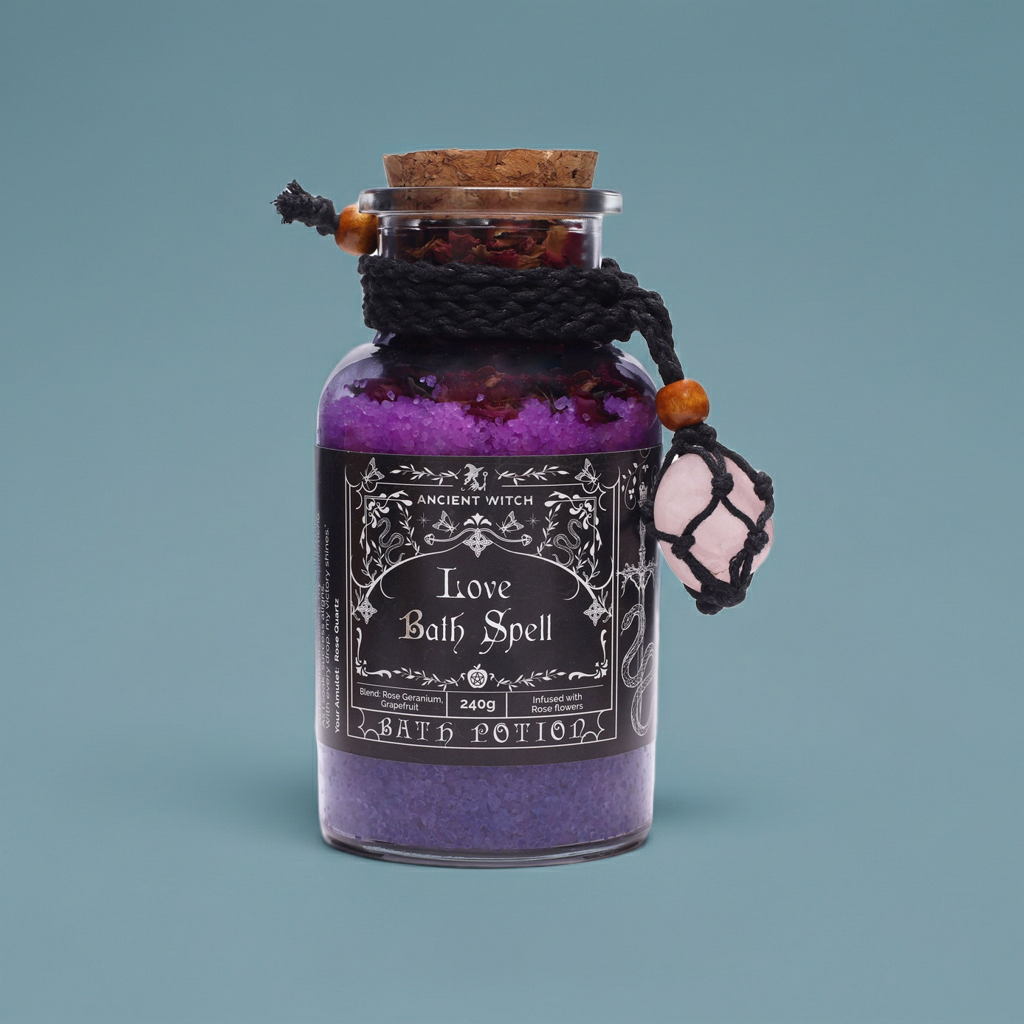 Love Bath Spell Potion: Rose Geranium & Grapefruit - 240g