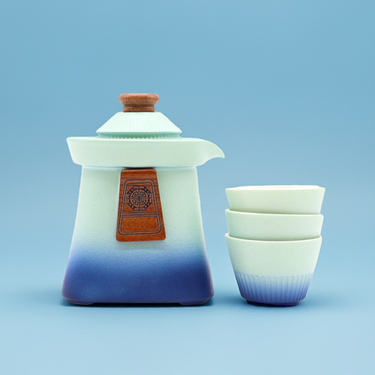 Temple Teapot Set: Blue Heaven - 3 Cups