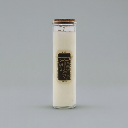 Magic Spell Candle: Balance - Black Agate & White Jasper