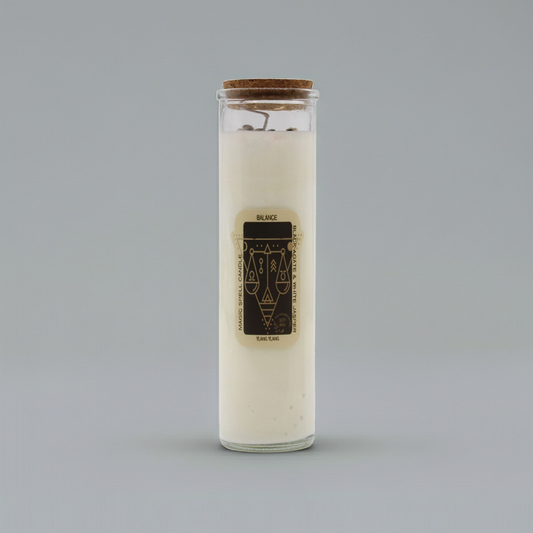 Magic Spell Candle: Balance - Black Agate & White Jasper