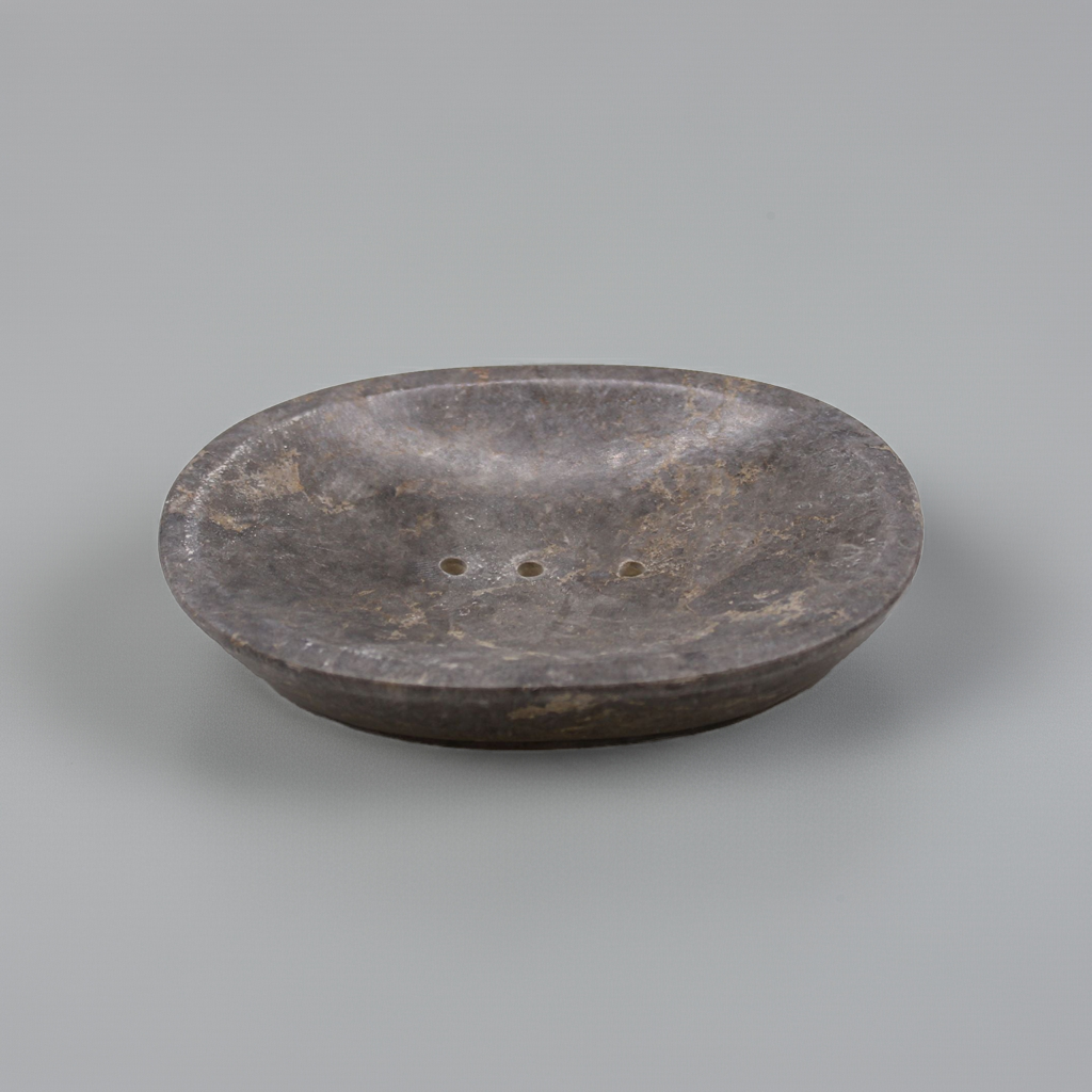 Oval Grey Marble Soap Dish