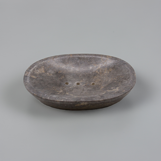 Oval Grey Marble Soap Dish