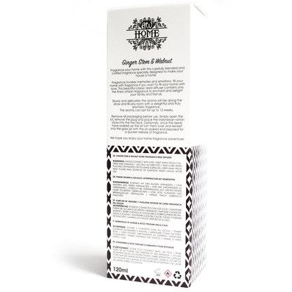 Fragrance Reed Diffuser: Ginger Stem & Walnut - 120ml