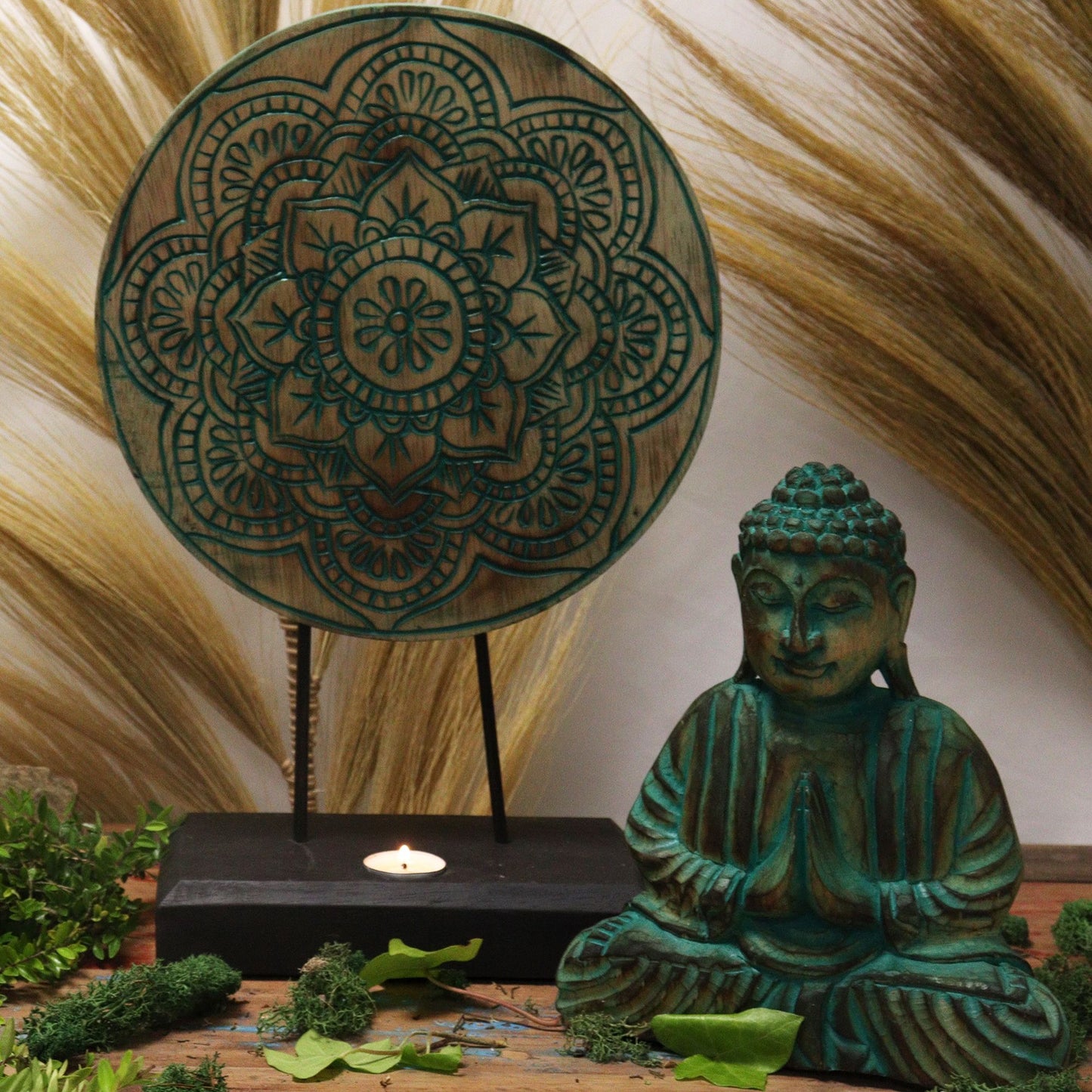 Green Buddha Knot Set: Peace & Harmony - 25cm
