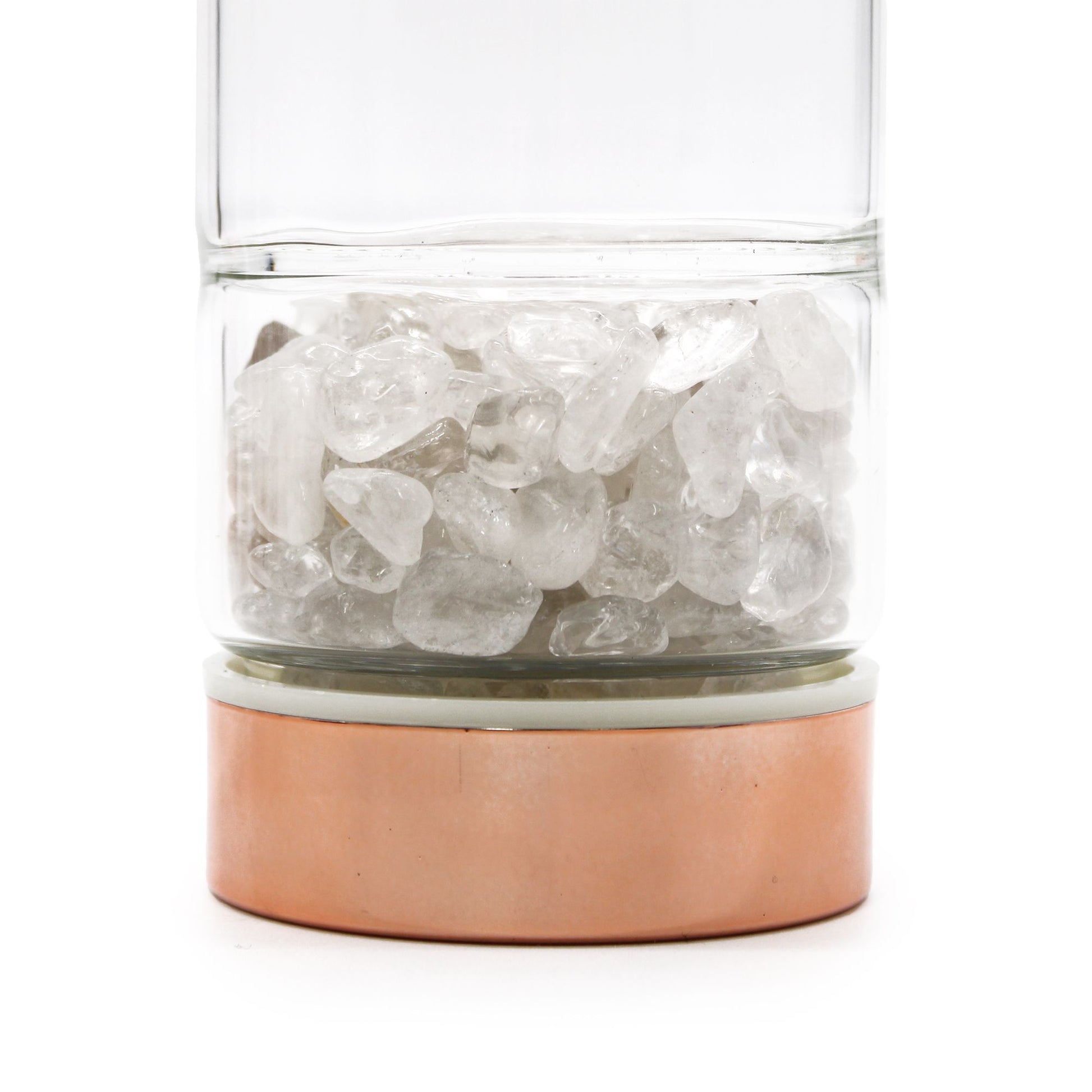 Crystal Glass Tea Infuser Bottle: Rock Quartz - 500ml