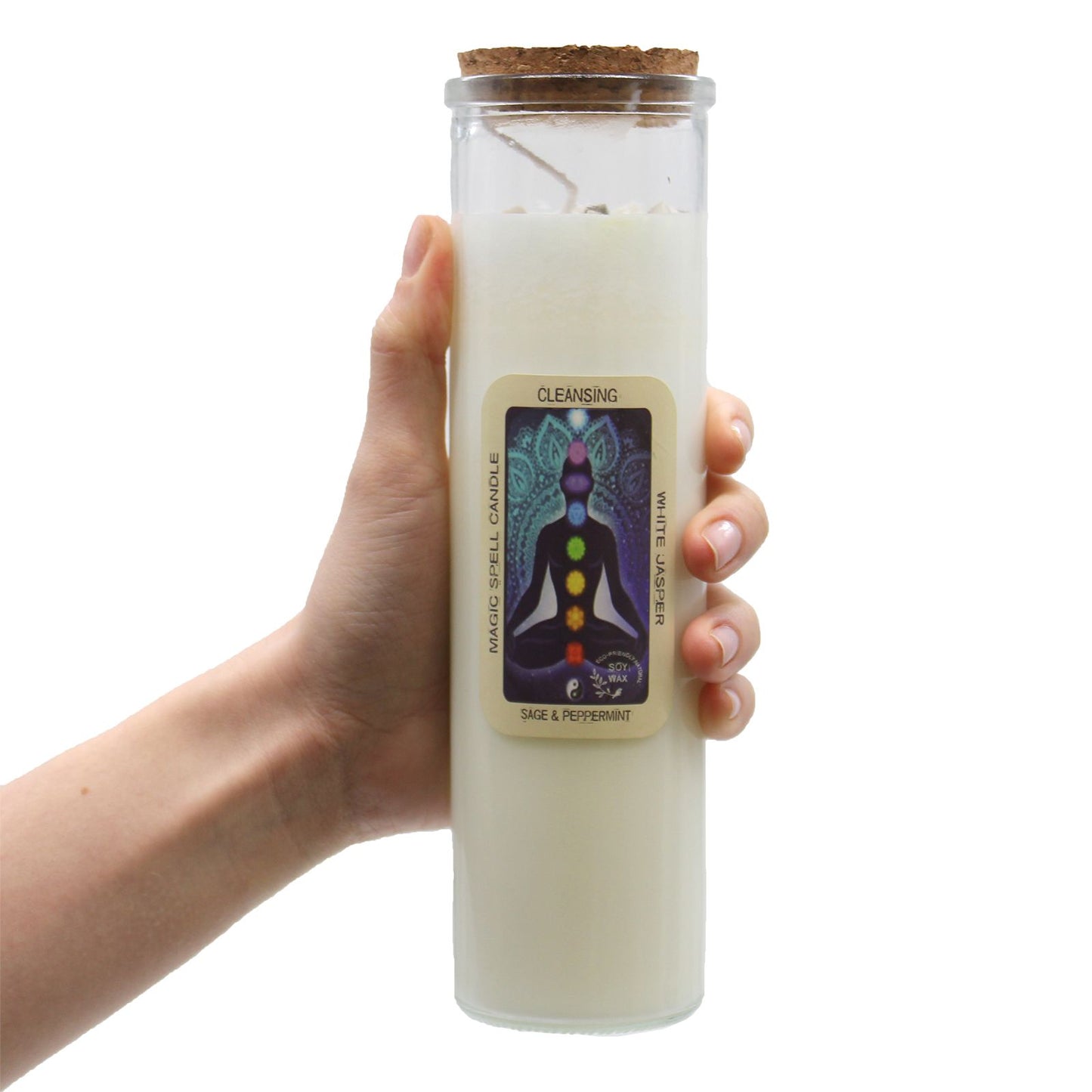 Magic Spell Candle: Friendship - Moss Agate