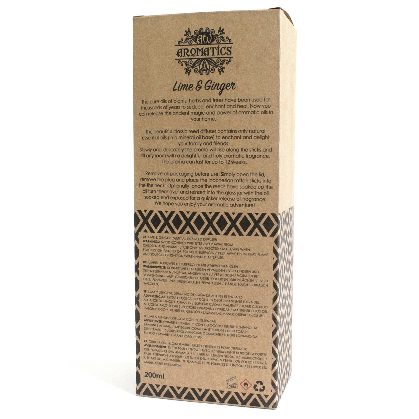 Lime & Ginger Reed Diffuser: Uplifting Aroma - 200ml