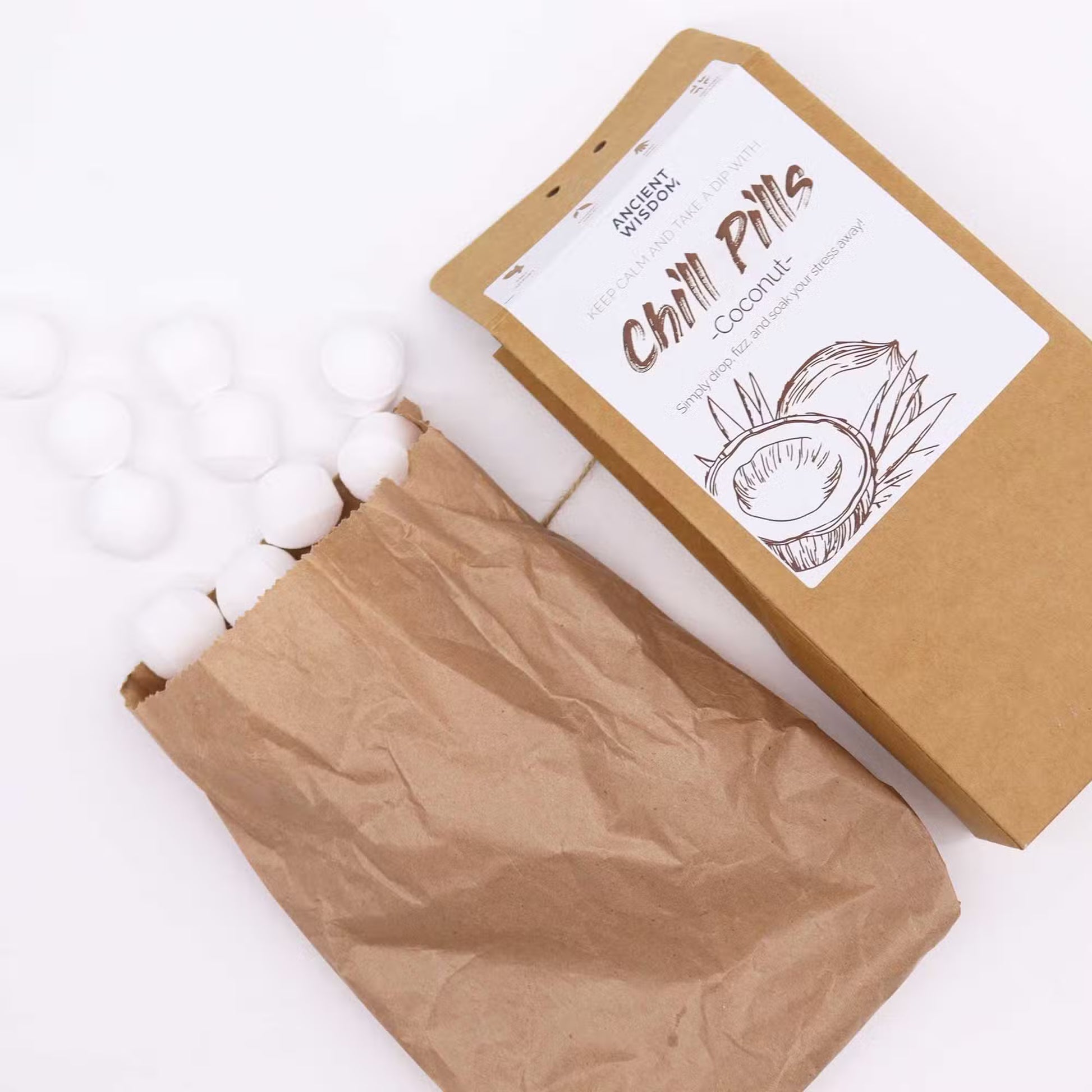 Pack of 30 Mini Bath Bombs - Coconut