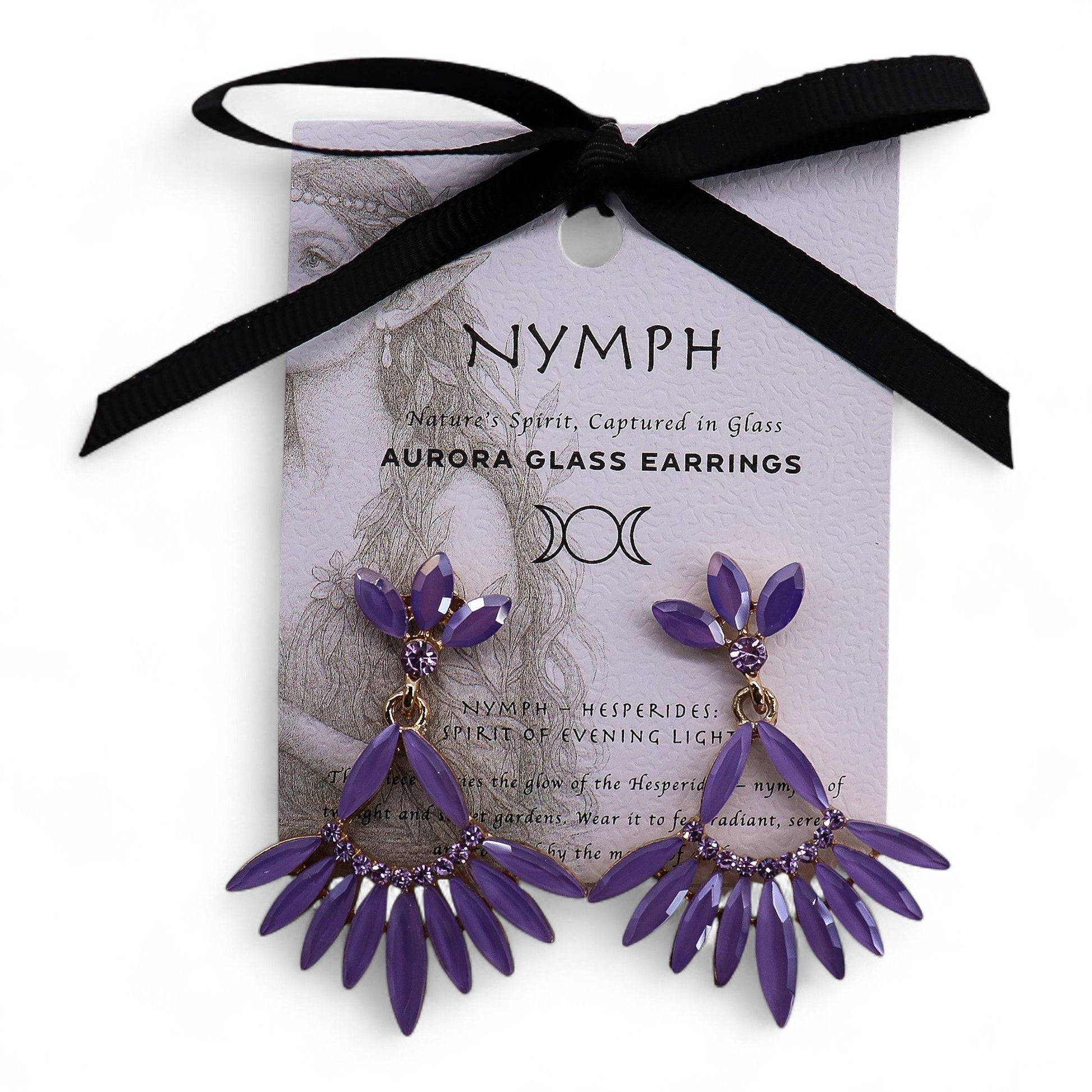 Long Drop Earrings: Lavender - Vintage Glass