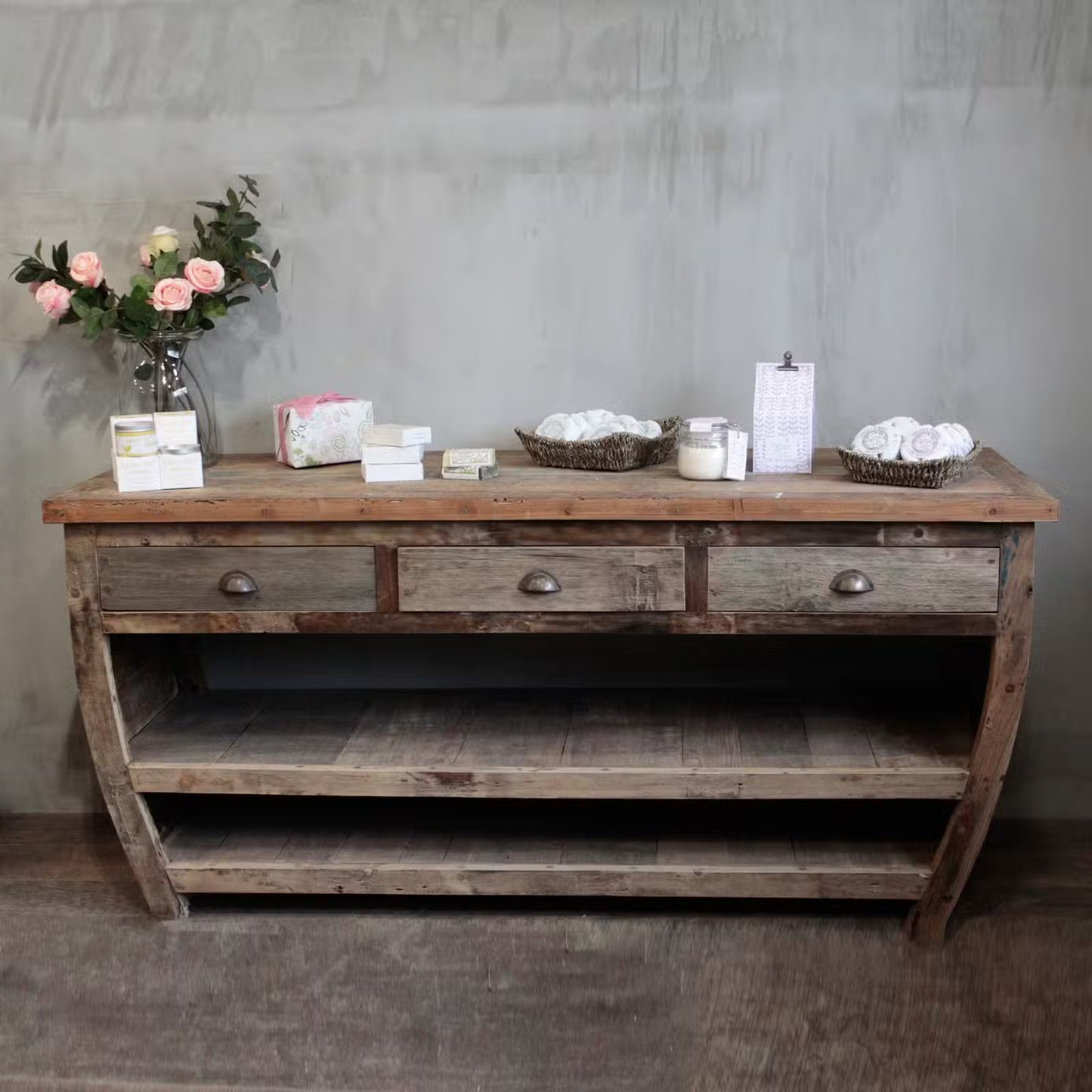 Recycled Teak Sideboard: Unique Ocean Wood Furniture