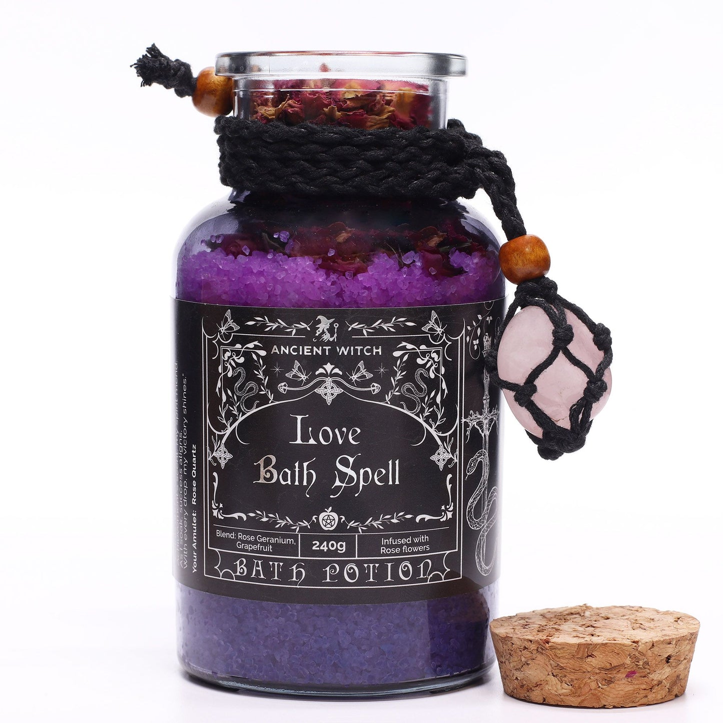 Love Bath Spell Potion: Rose Geranium & Grapefruit - 240g