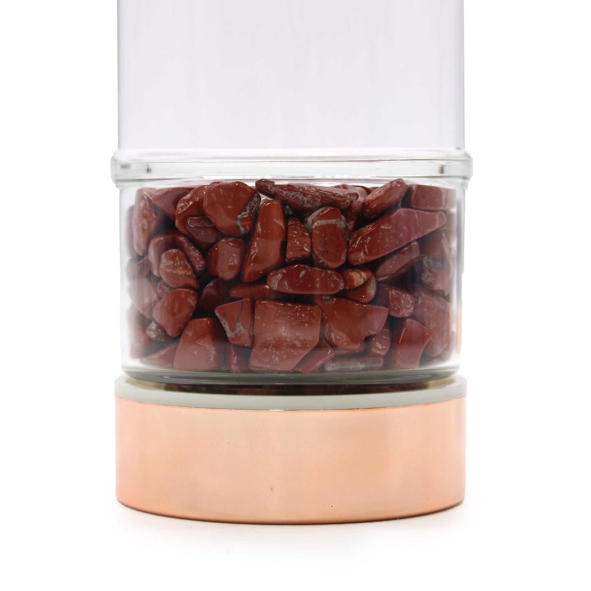 Crystal Glass Tea Infuser Bottle: Red Jasper - 500ml