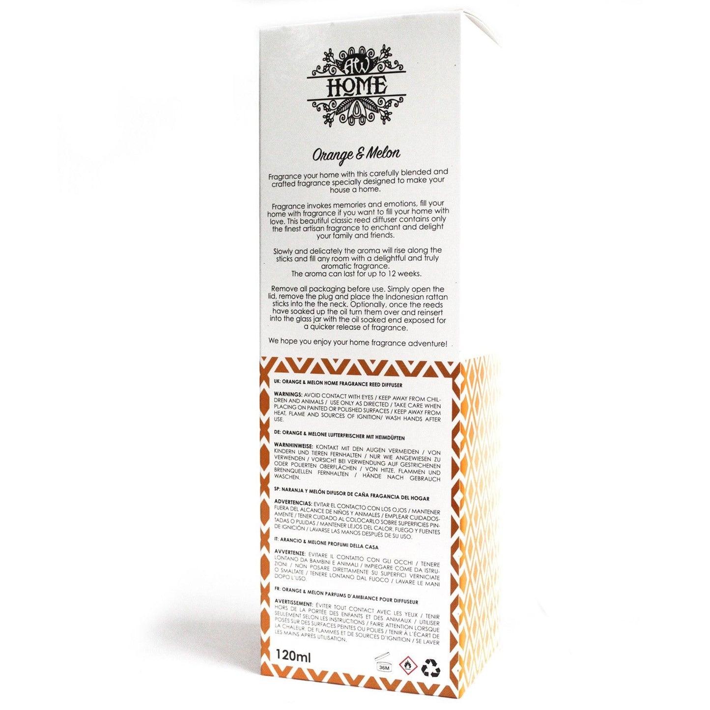 Fragrance Reed Diffuser: Orange & Melon - 120ml