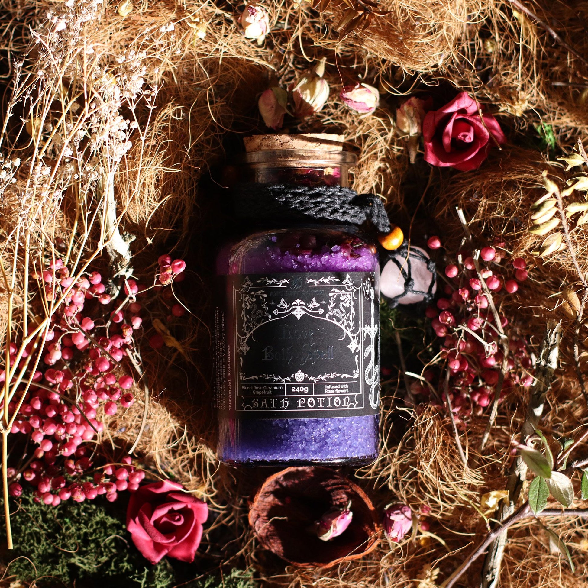 Love Bath Spell Potion: Rose Geranium & Grapefruit - 240g