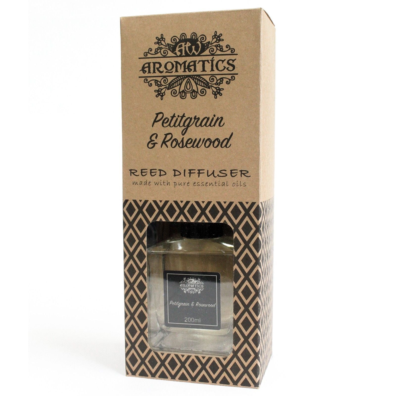 Petitgrain & Rosewood Reed Diffuser: Relaxing Aroma - 200ml
