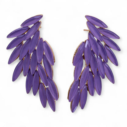 Angel Wings Earrings: Lavender - Vintage Glass