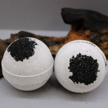 Activated Charcoal Bath Bombs: Sea Salt & Moss - 180g