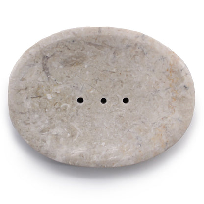 Oval Cream Marble Soap Dish
