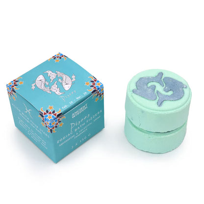 Pisces Zodiac Bath Fizzers With Horoscope - Set of 2 x 150g - Bath & Soak