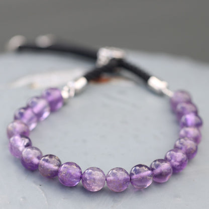 Amethyst Bracelet: Soothing Energy - 925 Silver Plated