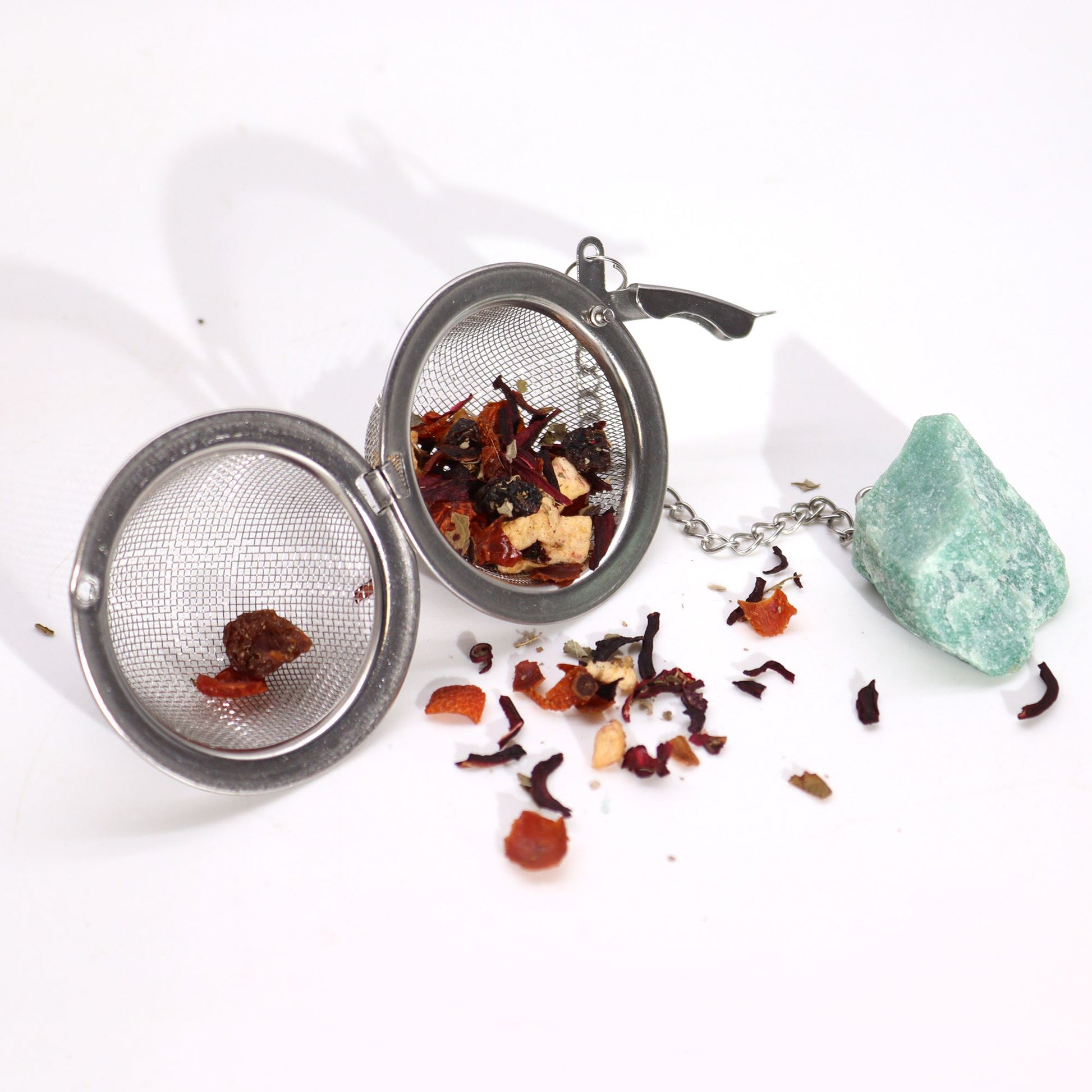 Raw Crystal Gemstone Tea Strainer: Amethyst Cluster