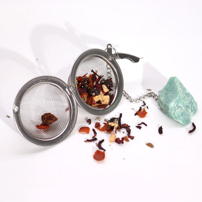 Raw Crystal Gemstone Tea Strainer: Amethyst Cluster