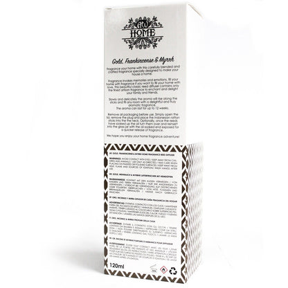 Fragrance Reed Diffuser: Gold, Frankincense & Myrrh - 120ml