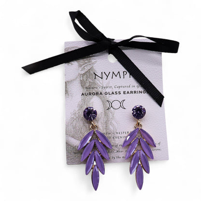 Fairy Wings Earrings: Lavender - Vintage Glass