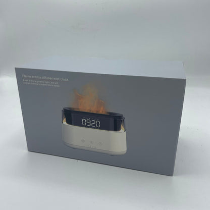 Aroma Diffuser: Flame Effect & LED Clock