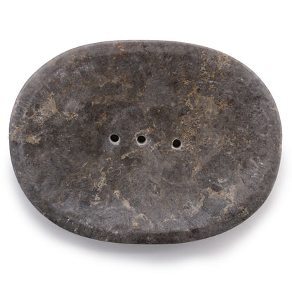Oval Grey Marble Soap Dish