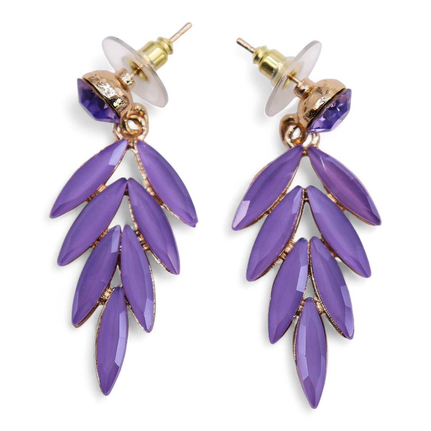 Fairy Wings Earrings: Lavender - Vintage Glass