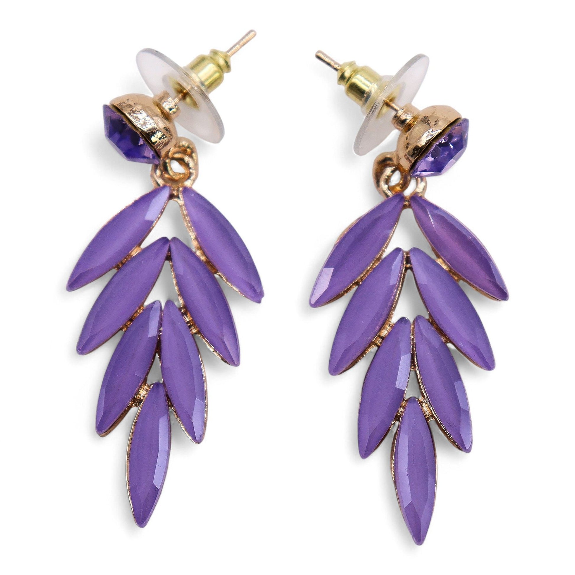 Fairy Wings Earrings: Lavender - Vintage Glass
