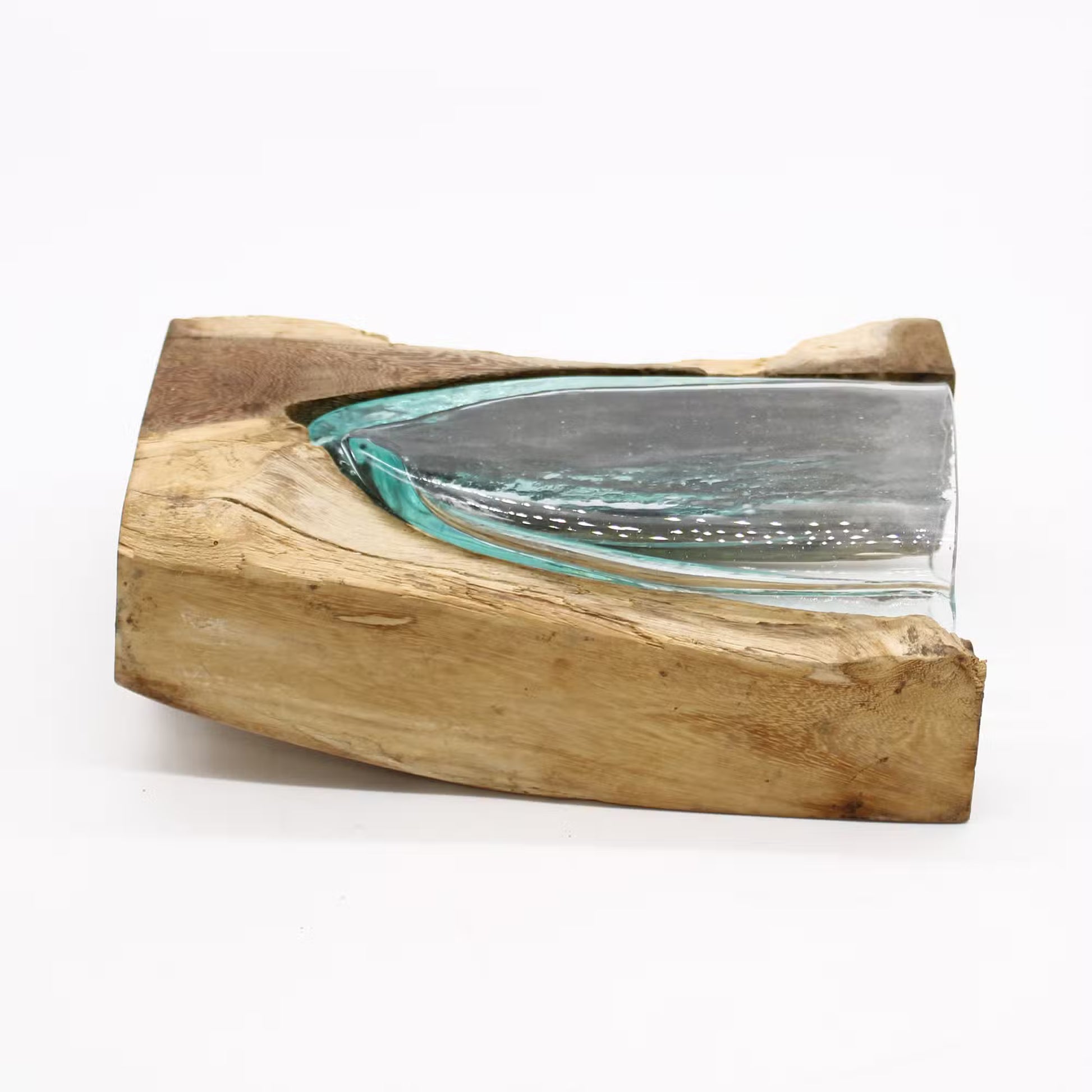 Molten Glass V-shaped Vase: Recycled Glass Art