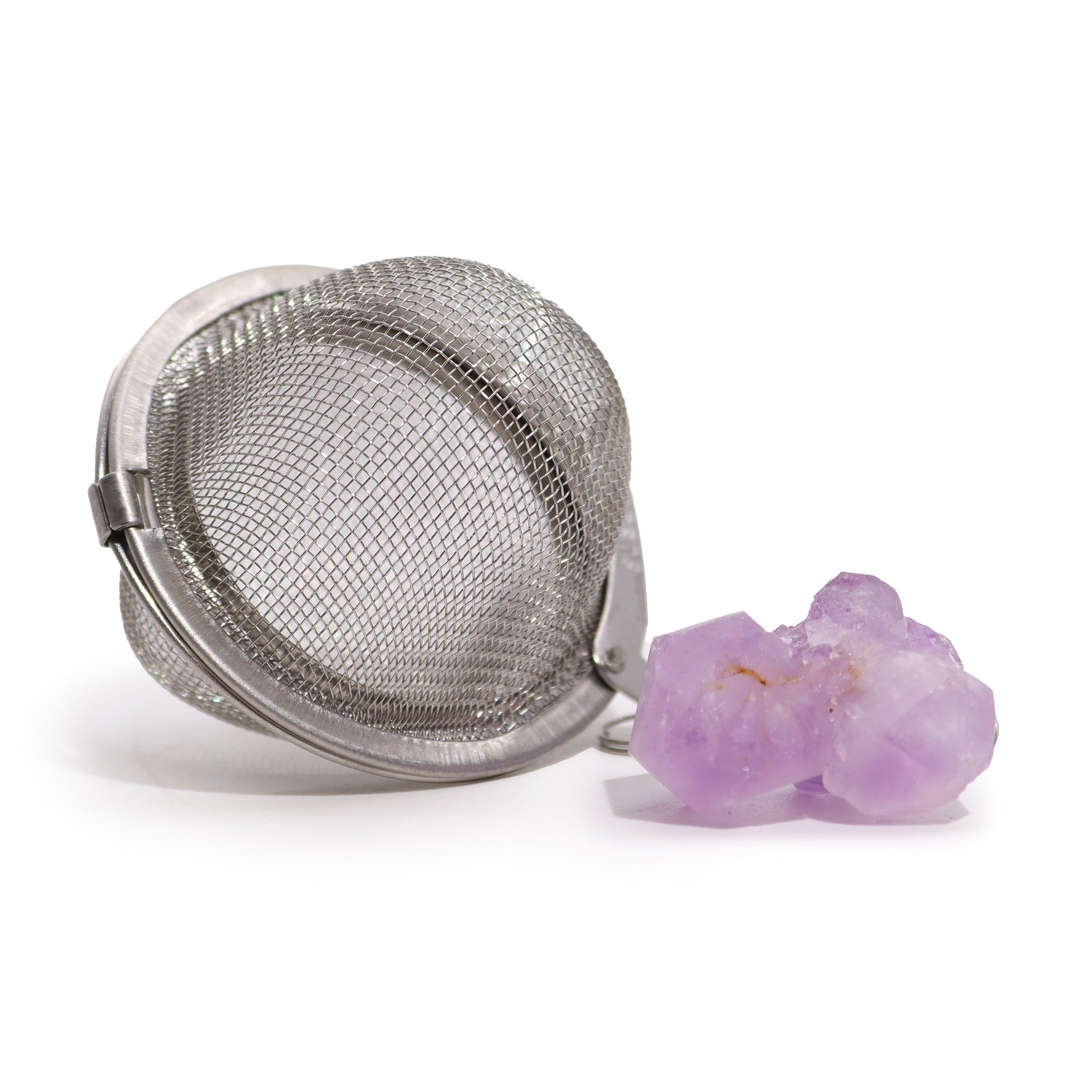 Raw Crystal Gemstone Tea Strainer: Amethyst Cluster