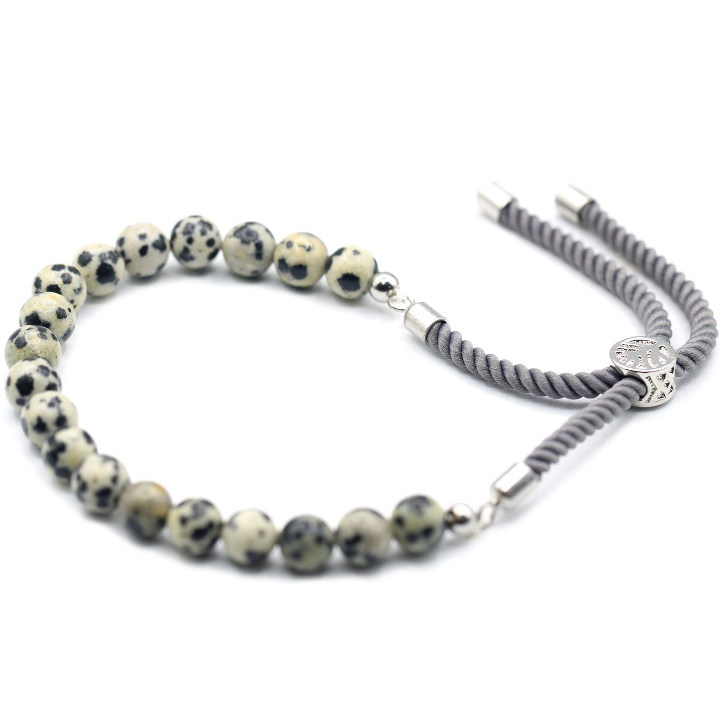 Dalmatian Jasper Bracelet: Grounding Energy - 925 Silver Plated