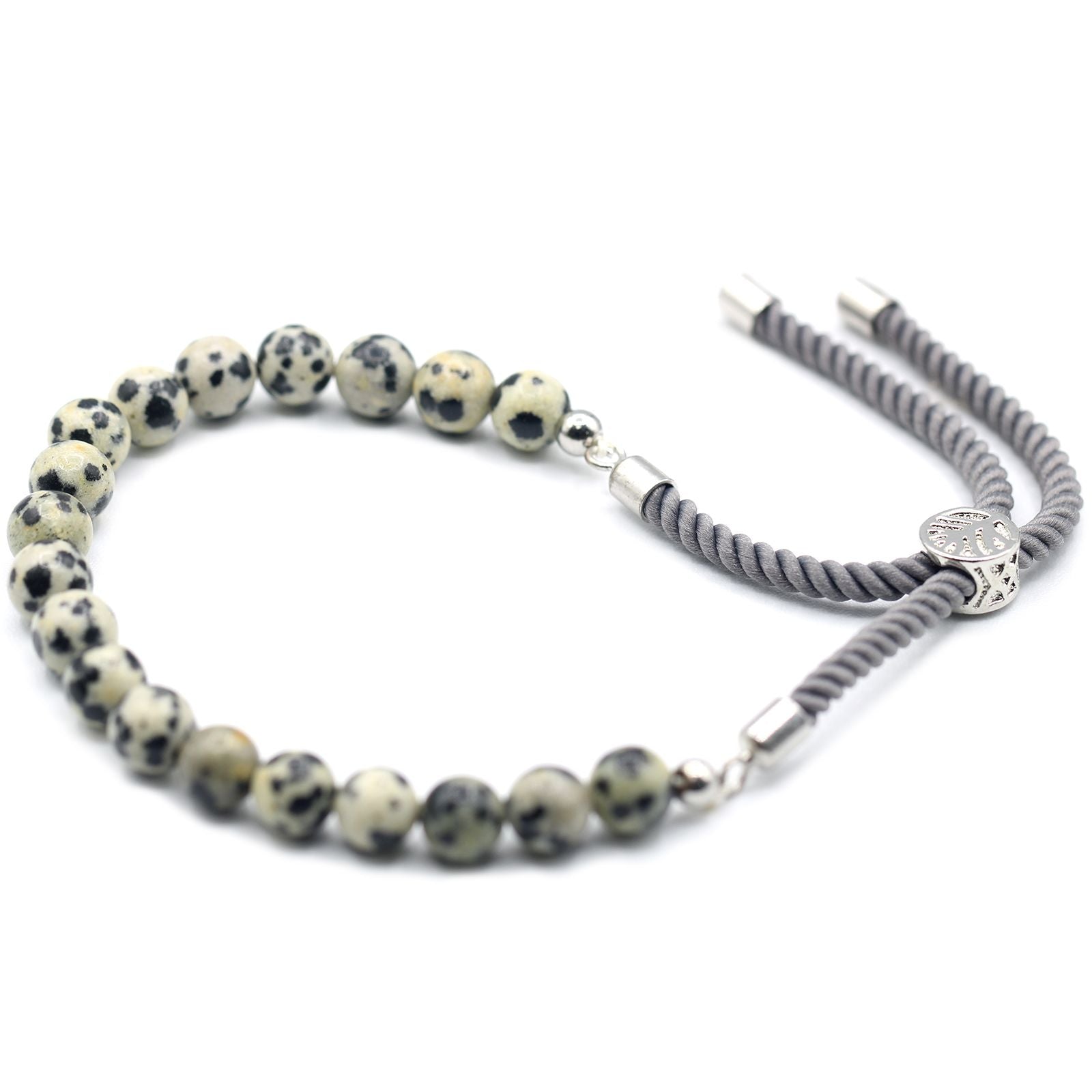 Dalmatian Jasper Bracelet: Grounding Energy - 925 Silver Plated