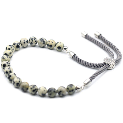 Dalmatian Jasper Bracelet: Grounding Energy - 925 Silver Plated