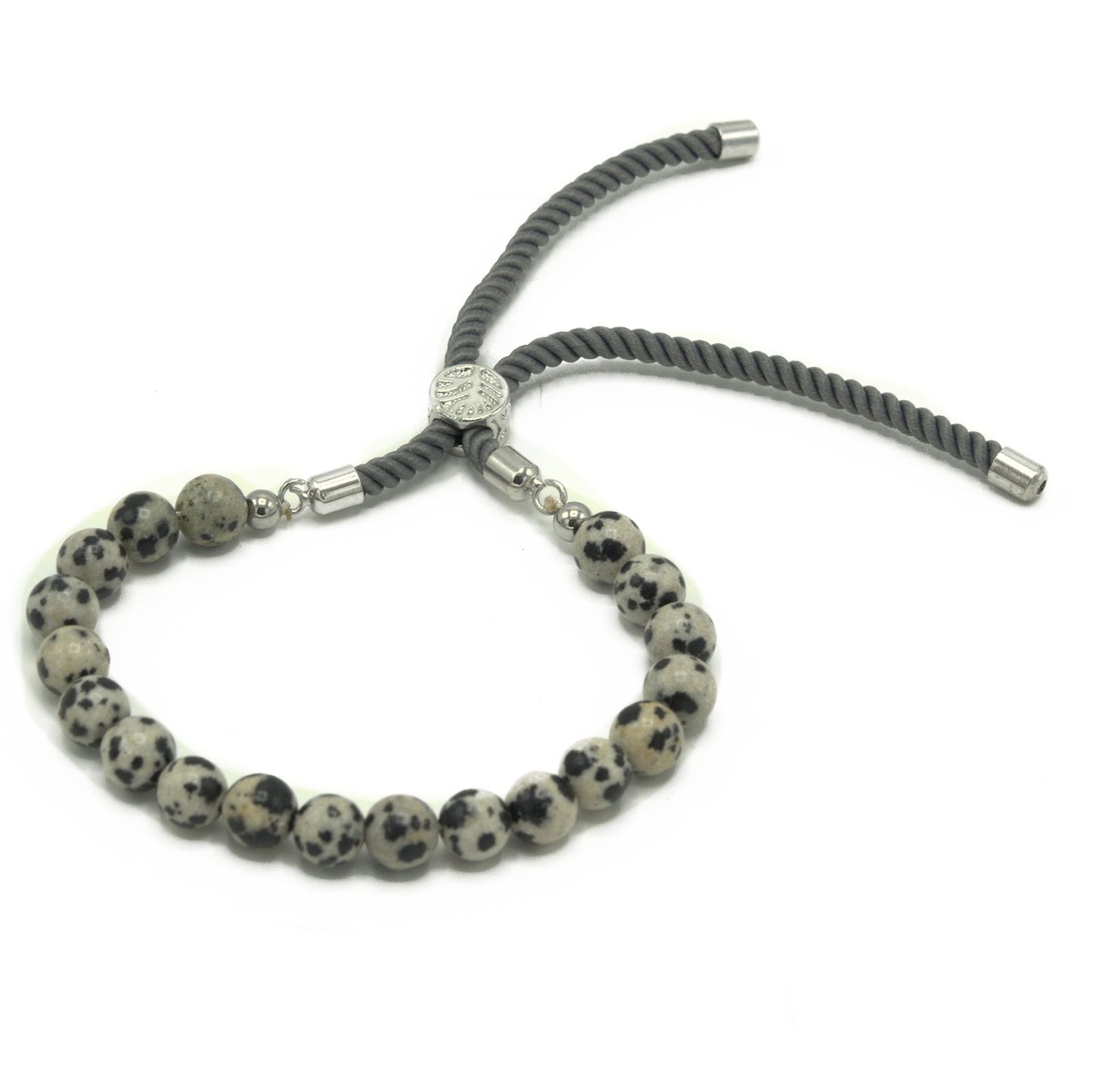 Dalmatian Jasper Bracelet: Grounding Energy - 925 Silver Plated