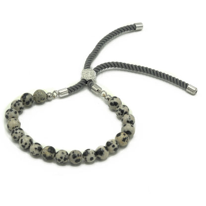 Dalmatian Jasper Bracelet: Grounding Energy - 925 Silver Plated